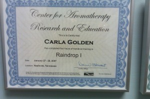 Center for Aromatherapy Research and Education Raindrop 1 Certification