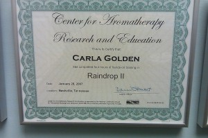 Center for Aromatherapy Research and Education Raindrop 2 Certification
