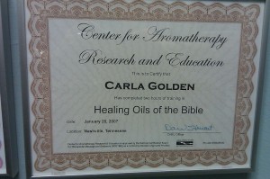 Center for Aromatherapy Research and Education Healing Oils of the Bible Certification