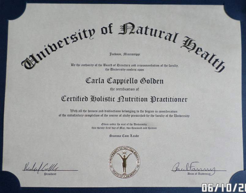 Certified Holistic Nutrition Practitioner
