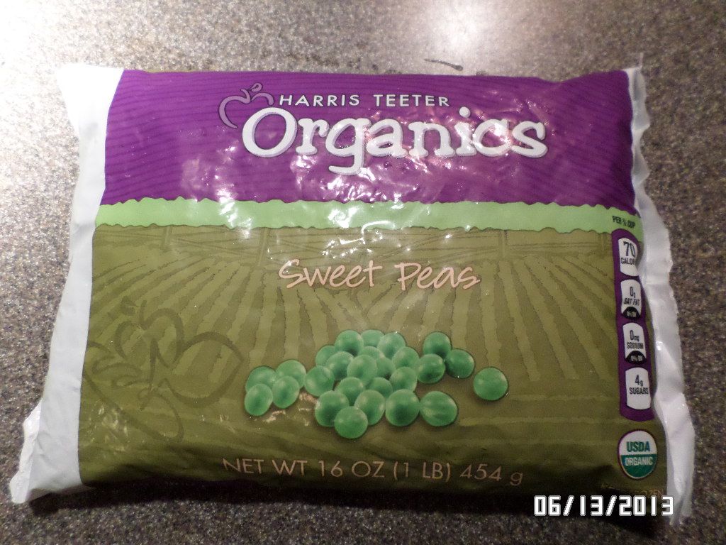 Frozen organic English peas