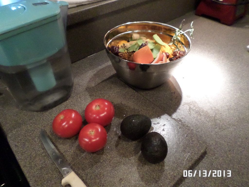 Tomatoes, Avocados & Compost Bucket