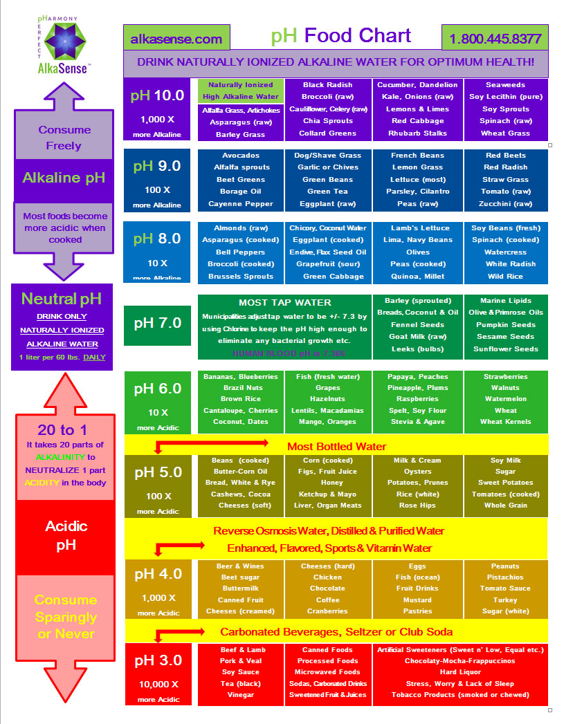 Ph Scale Food Chart